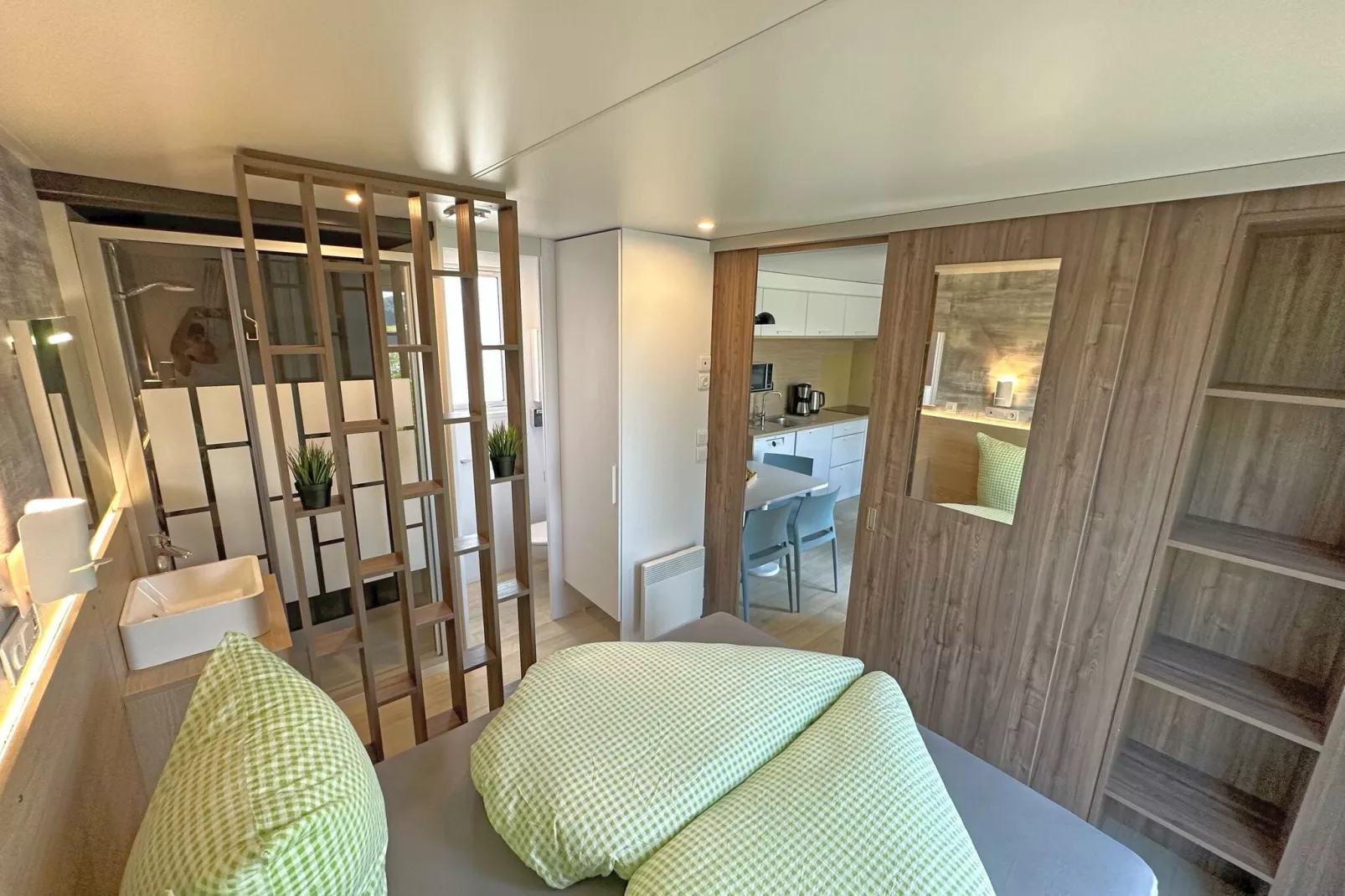 FERIENDORF SEEBLICK - Tiny Chalet am Eixendorfer See-Bedroom