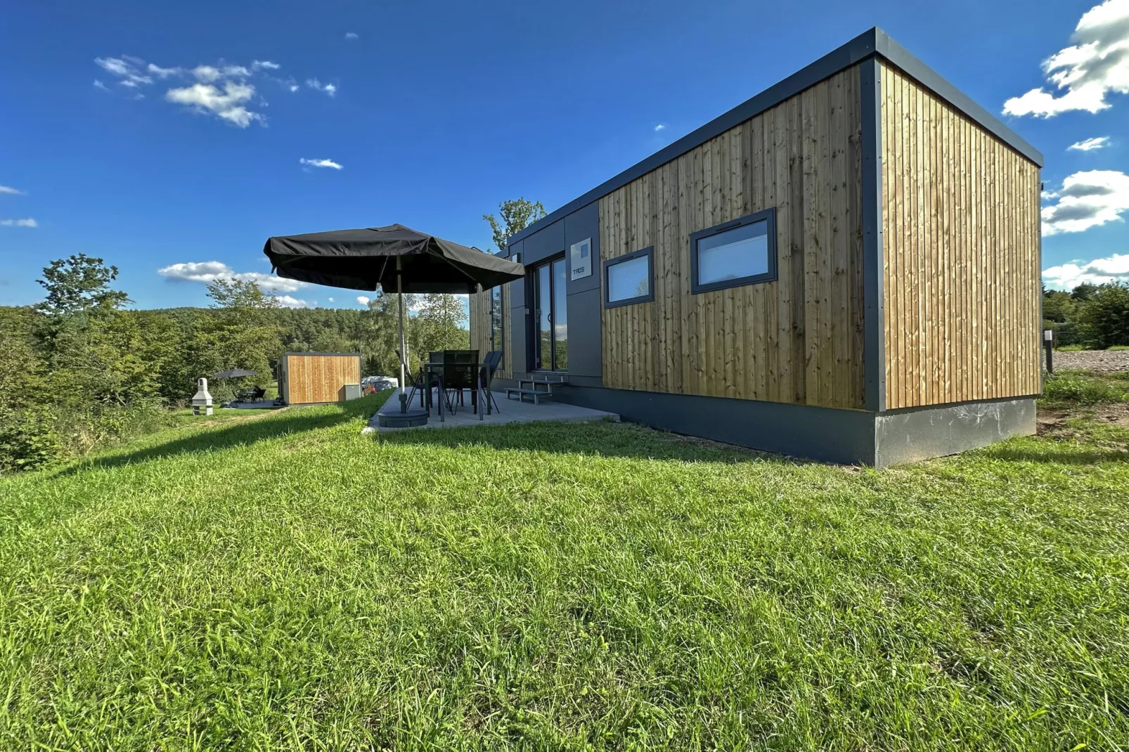 FERIENDORF SEEBLICK - Tiny Chalet am Eixendorfer See-Exterior summer