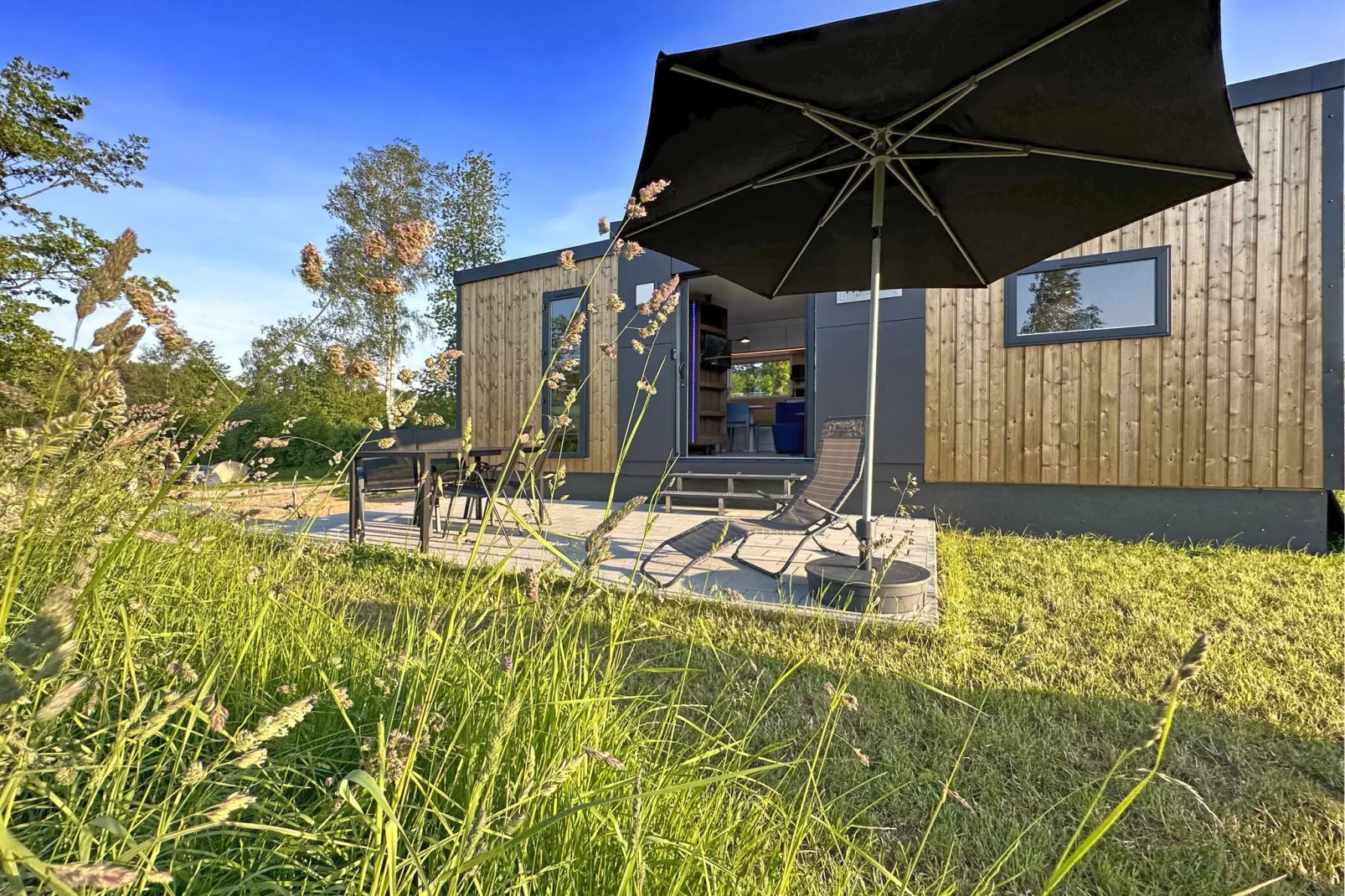 FERIENDORF SEEBLICK - Tiny Chalet am Eixendorfer See-Exterior summer