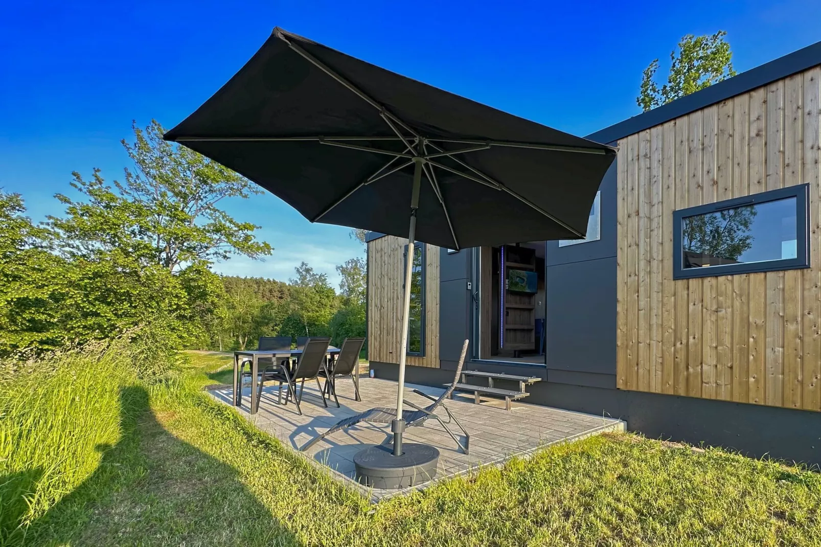 FERIENDORF SEEBLICK - Tiny Chalet am Eixendorfer See-Exterior summer