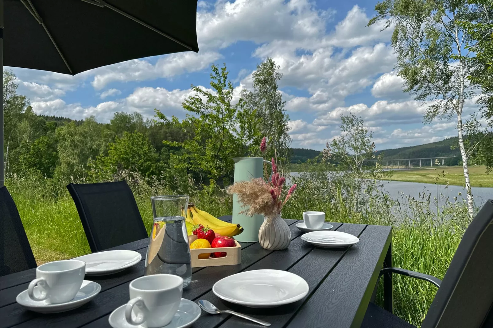 FERIENDORF SEEBLICK - Tiny Chalet am Eixendorfer See-Terrace balcony
