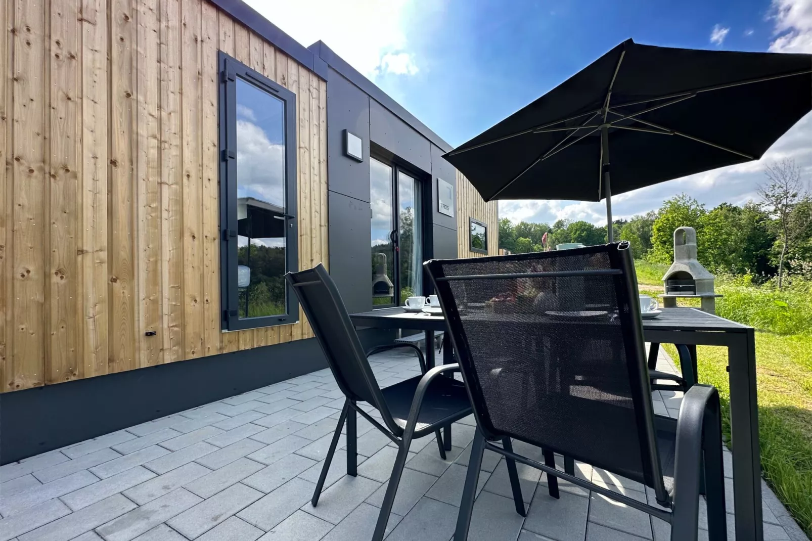 FERIENDORF SEEBLICK - Tiny Chalet am Eixendorfer See-Terrace balcony