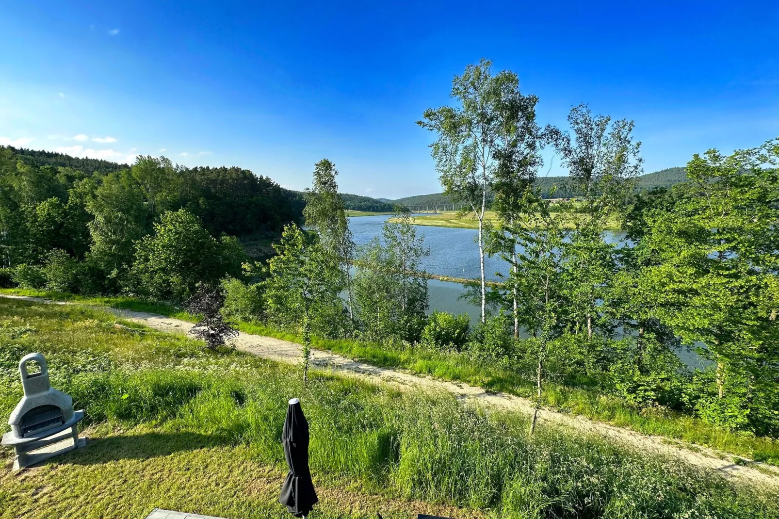 FERIENDORF SEEBLICK - Tiny Chalet am Eixendorfer See-View summer