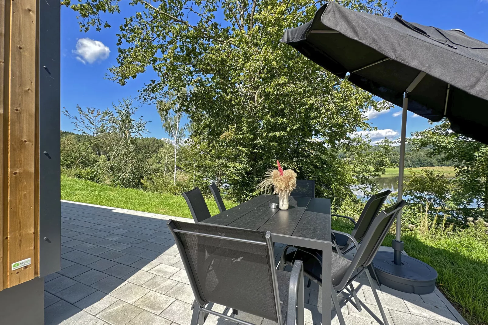 FERIENDORF SEEBLICK - Tiny Chalet am Eixendorfer See-Terrace balcony