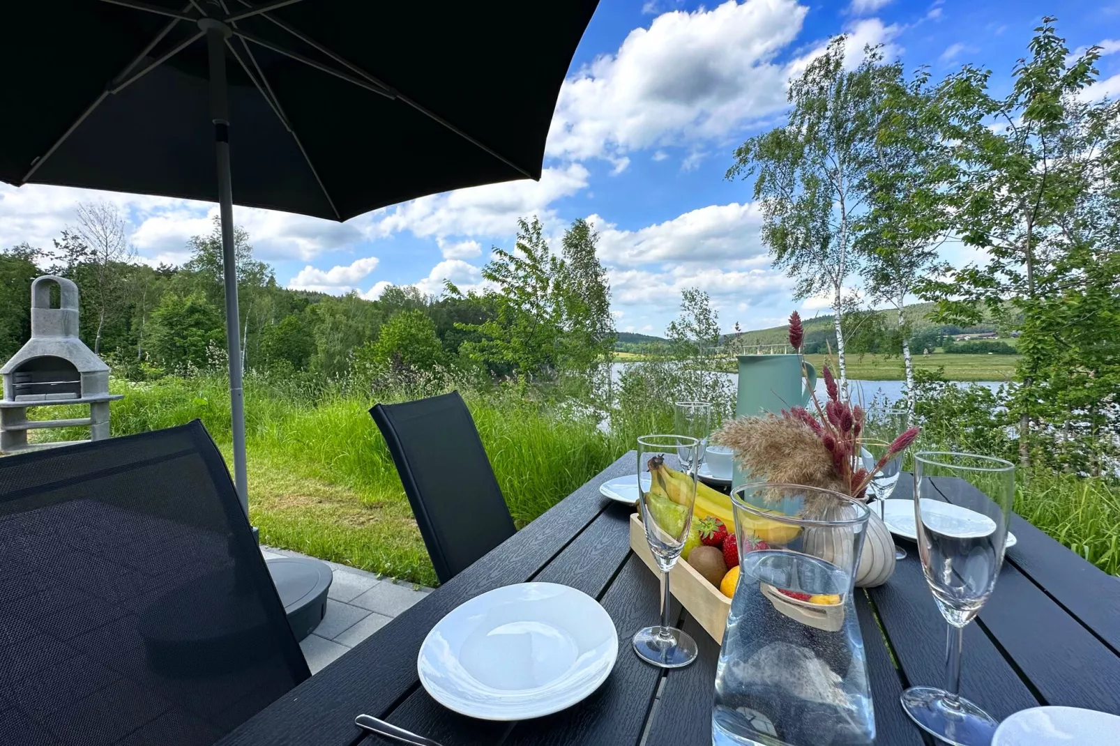 FERIENDORF SEEBLICK - Tiny Chalet am Eixendorfer See-Terrace balcony
