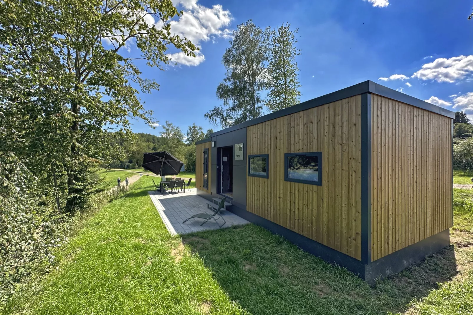 FERIENDORF SEEBLICK - Tiny Chalet am Eixendorfer See-Exterior summer