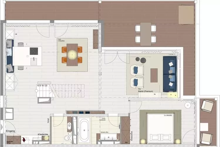 Apartments im MAREMÜRITZ Yachthafen Resort & Spa / Mare Grand Maisonette Suite 3 Erwachsene und 1 Kind 3-15 Jahre-Floor plan