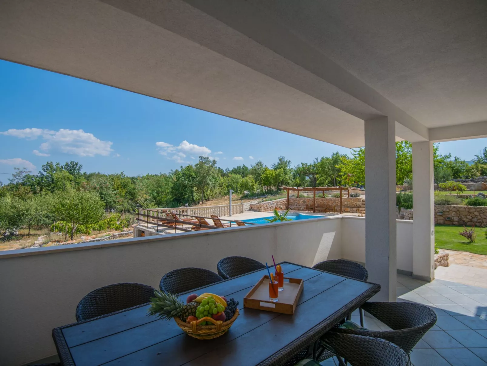 Freistehende Villa Iva Grubine mit Privatpool-Outside