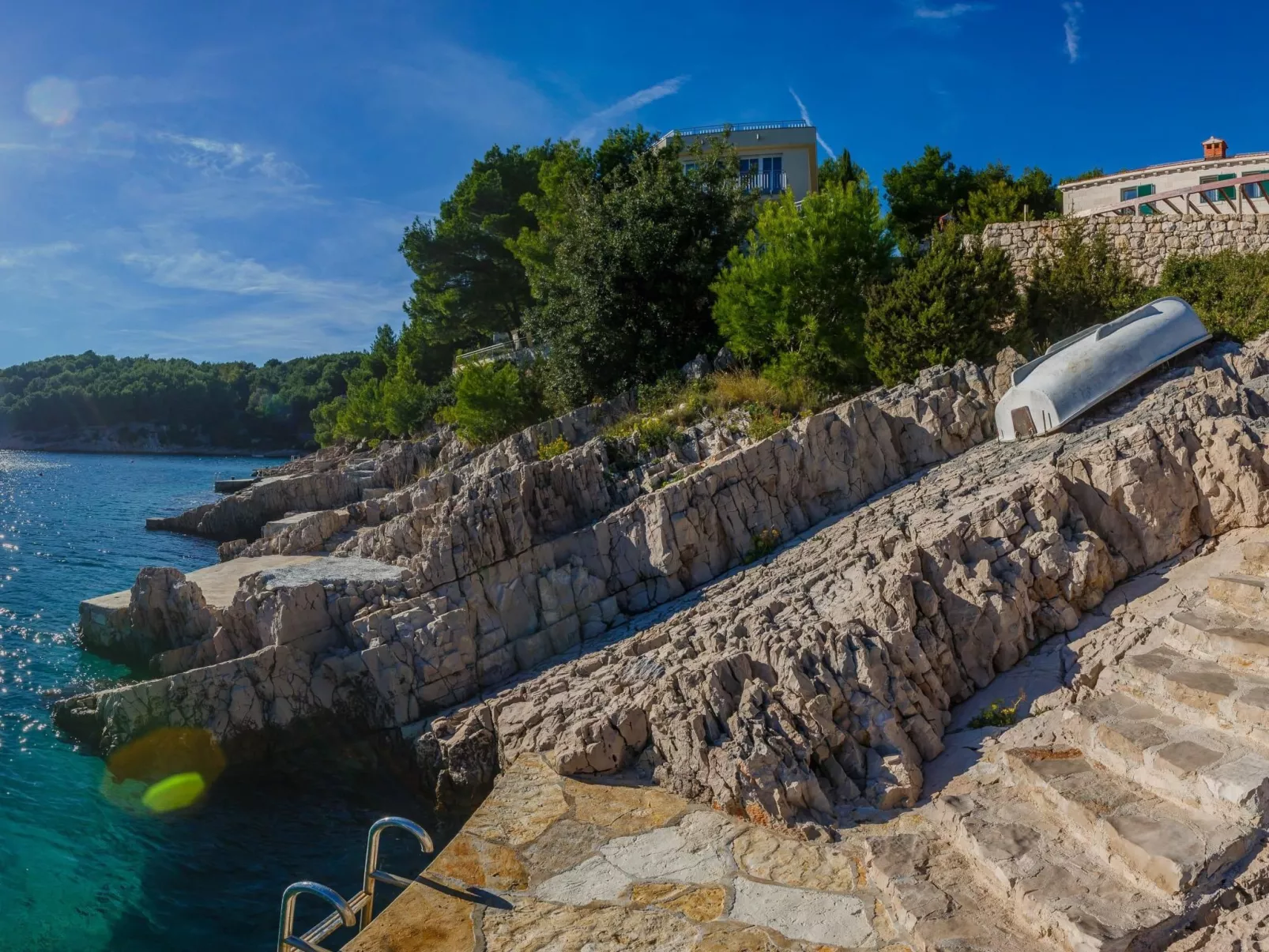 Ferienvilla "Osibova" mit Blick auf das Wasser-Dehors