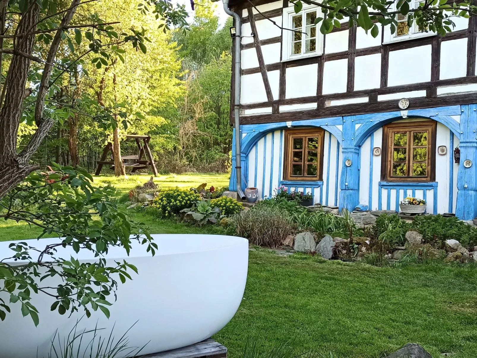 Fachwerkhaus mit Jacuzzi-Dehors