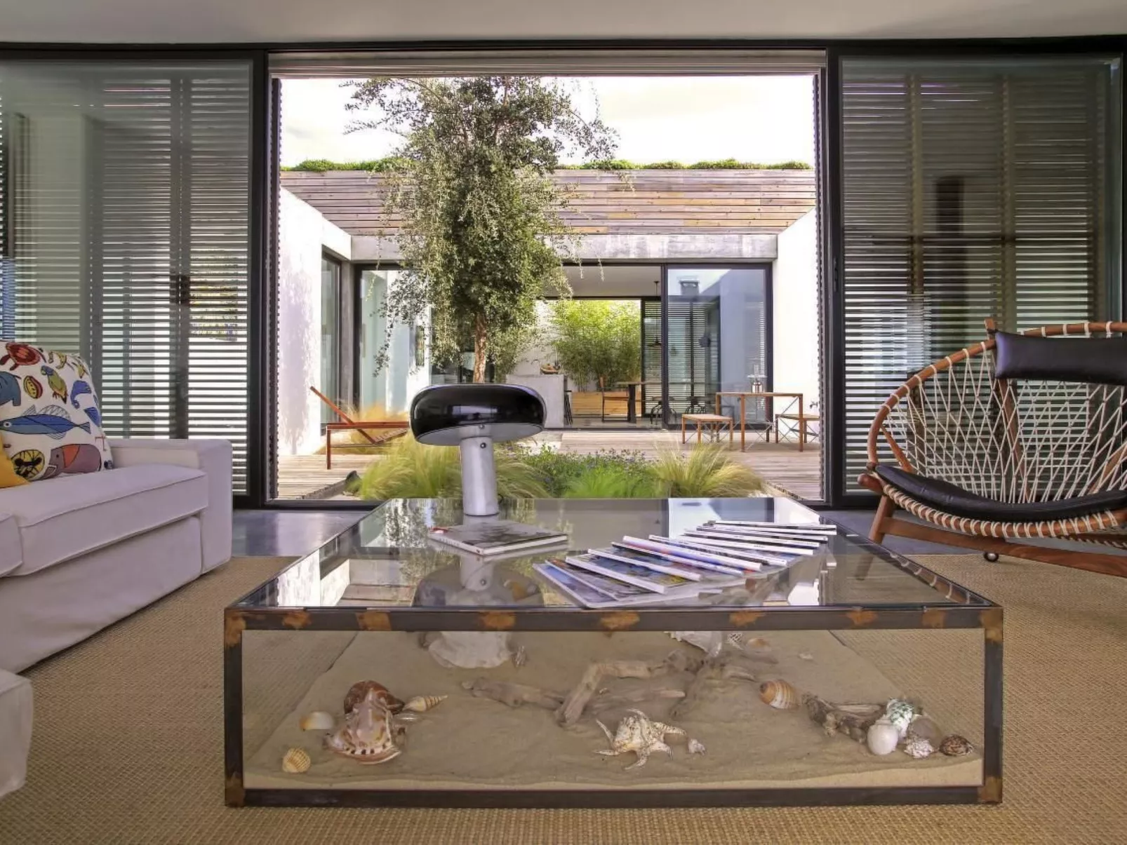 Exklusive Design-Villa in den Dünen, Pool auf dem Dach-Dedans