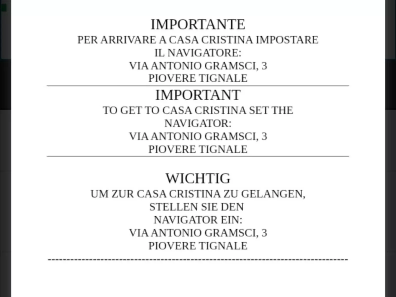 'Casa Cristina-Draußen