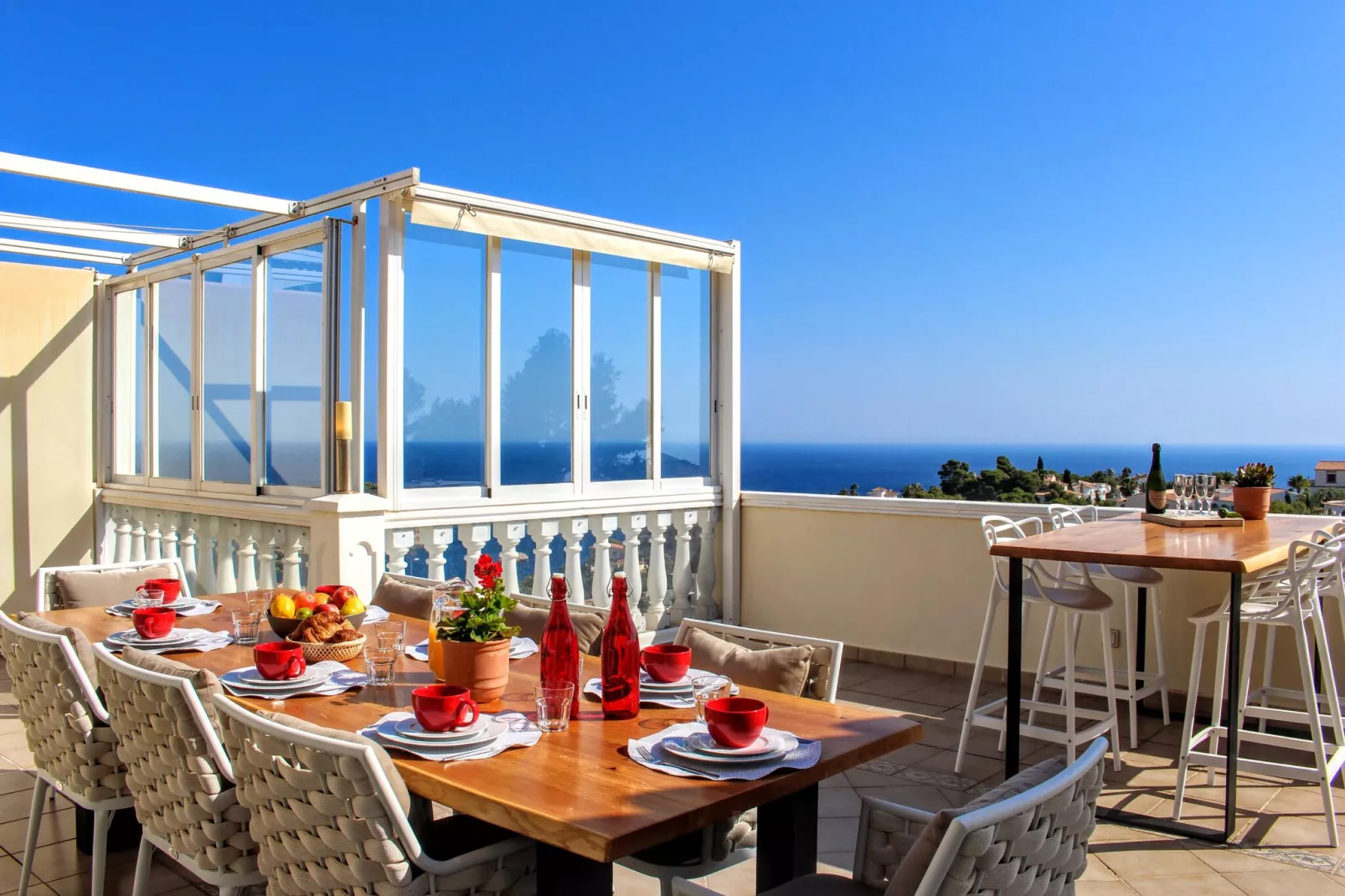 Luxe villa in Javea met panoramisch uitzicht-Balcon-terrasse