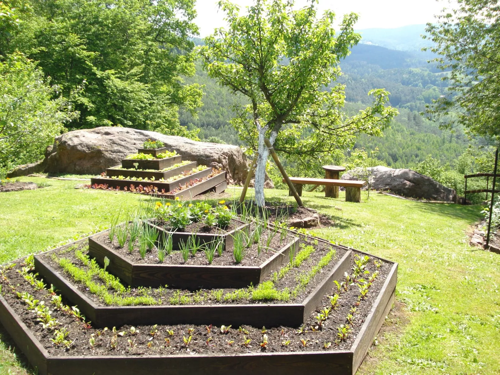 Das Gîte Fleuri mit einer herrlichen Aussicht-Draußen