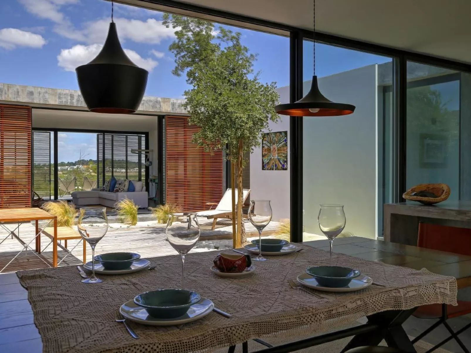 Exklusive Design-Villa in den Dünen, Pool auf dem Dach-Dedans