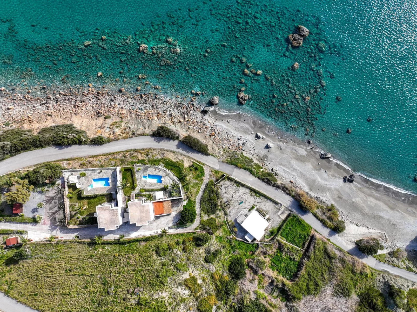 "Villa Faye" direkt am Strand-Dehors