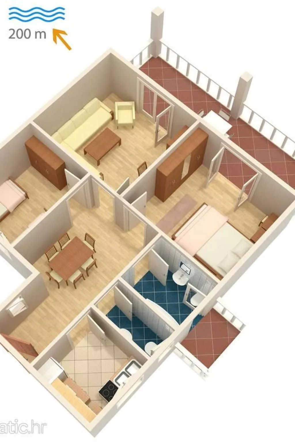 Familienwohnung in Malinska-Inside