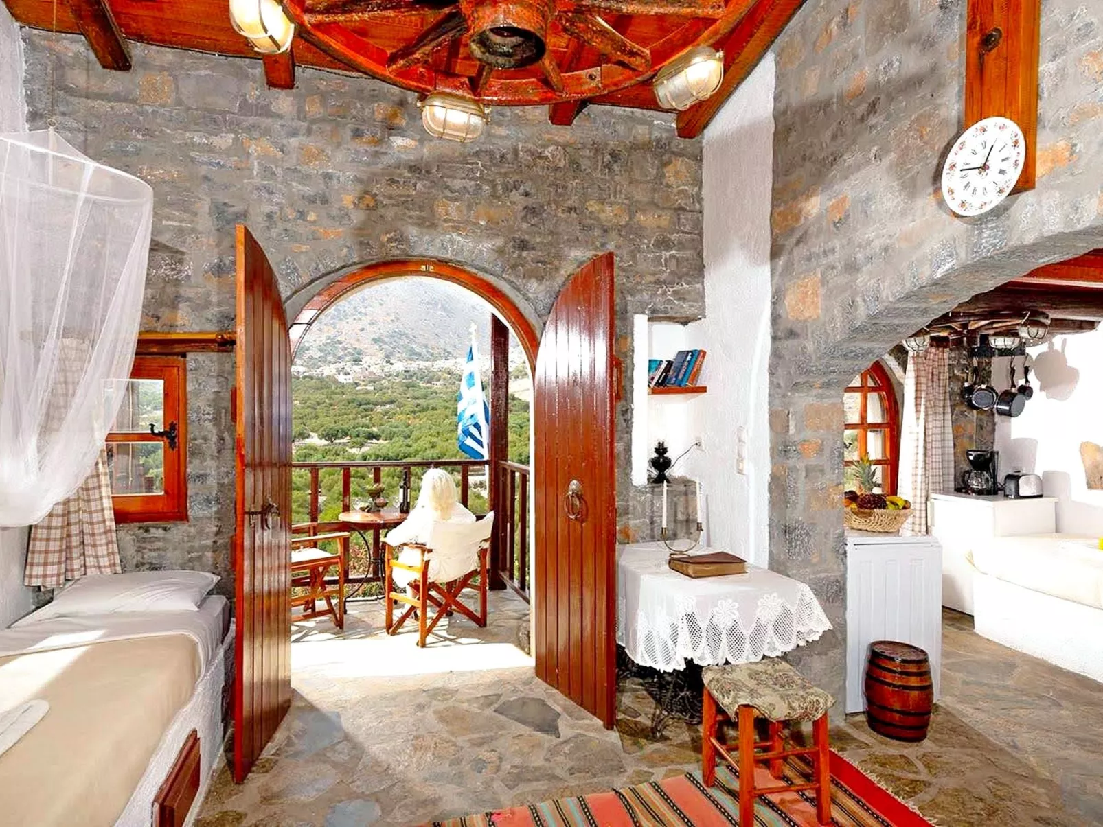 Authentisches kretisches Steinhaus Clio mit Aussicht-Drinnen