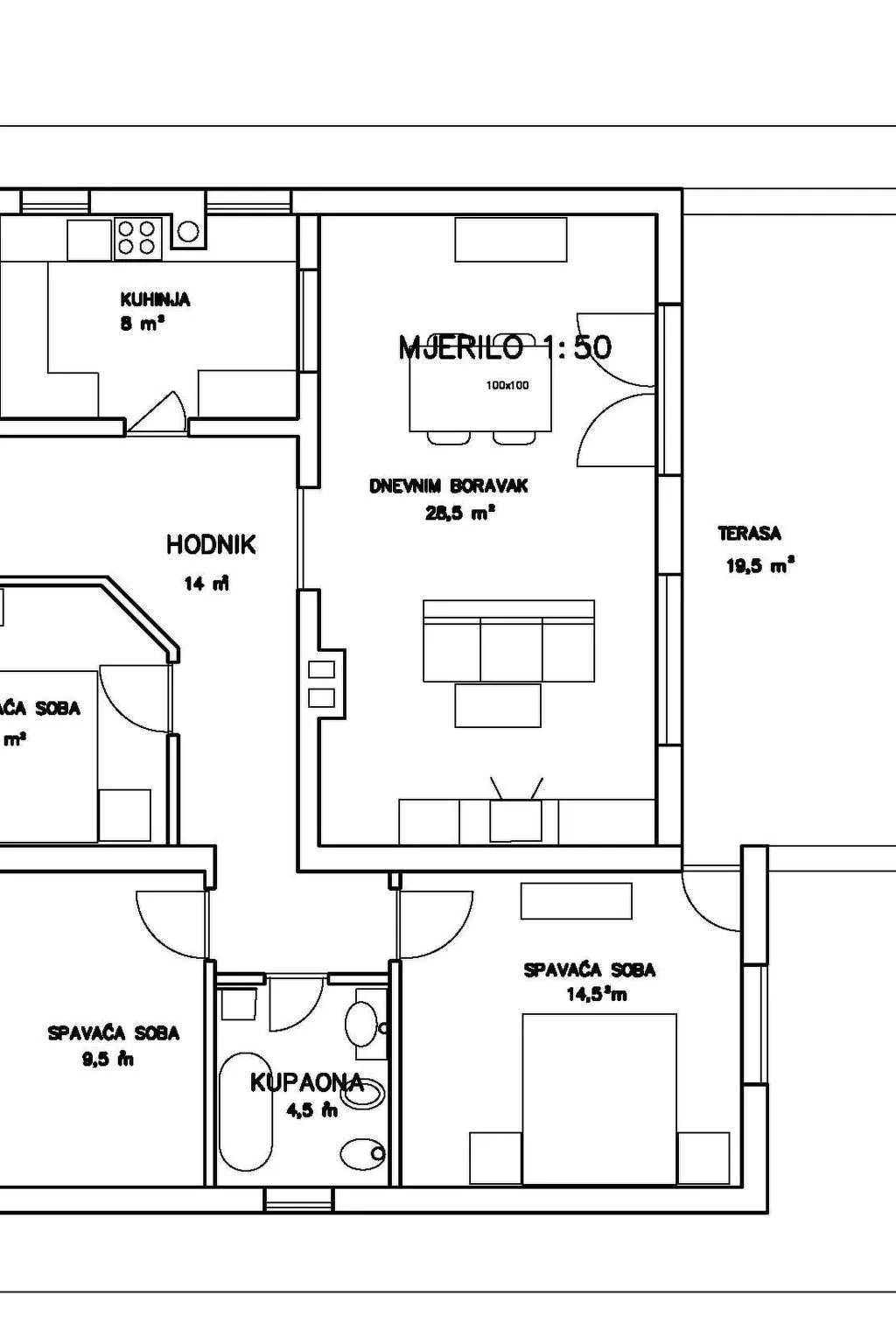 Wohnung mit großer Terrasse-Drinnen