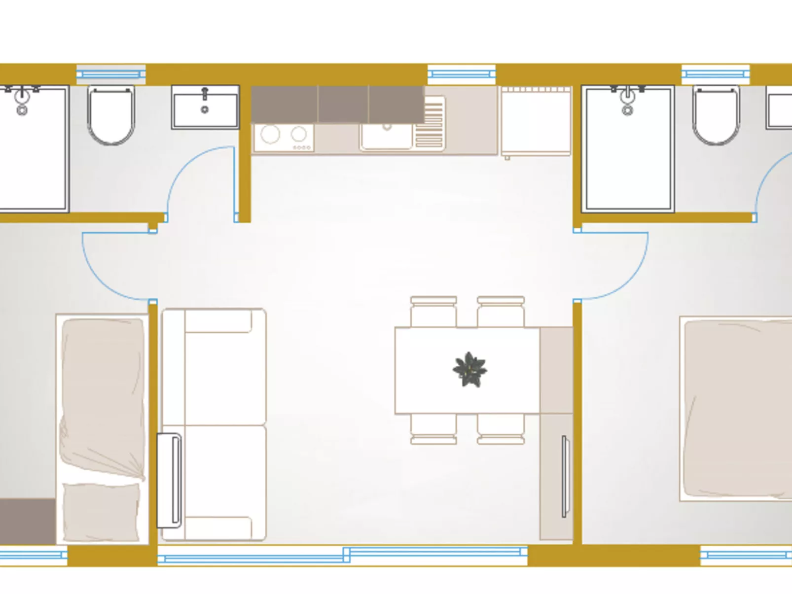 Mobilheim direkt am Strand-Inside