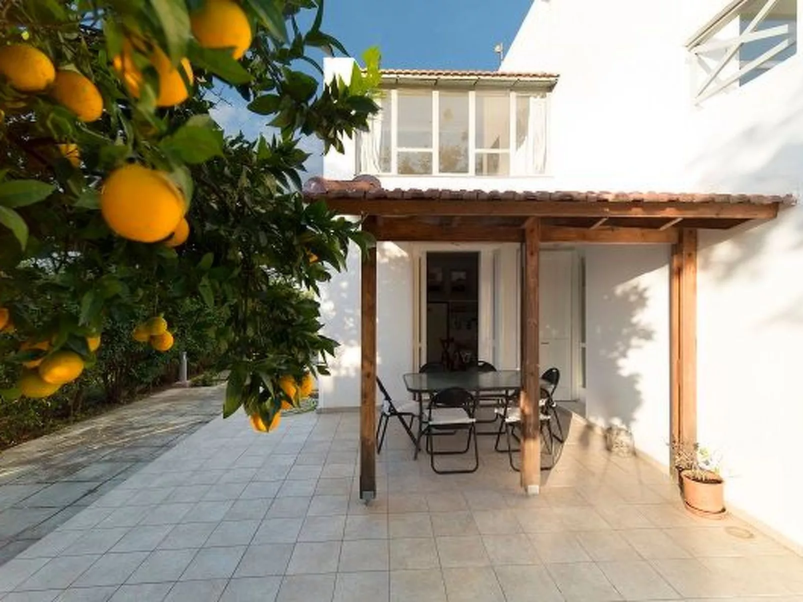 Neben Orangenbaum-Obstgarten-Outside