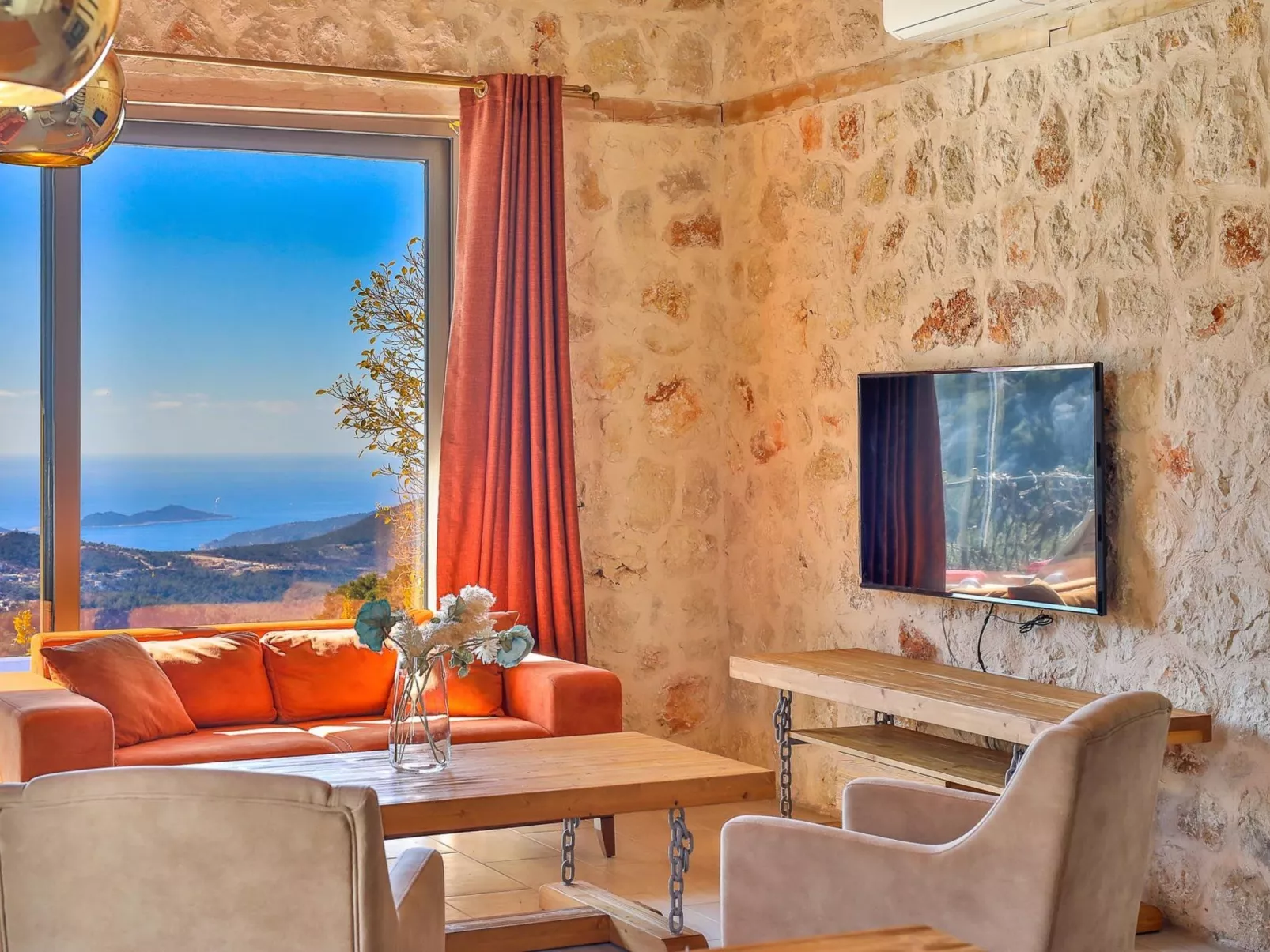 Natursteinhaus mit Pool in Kalkan Islamlar-Inside