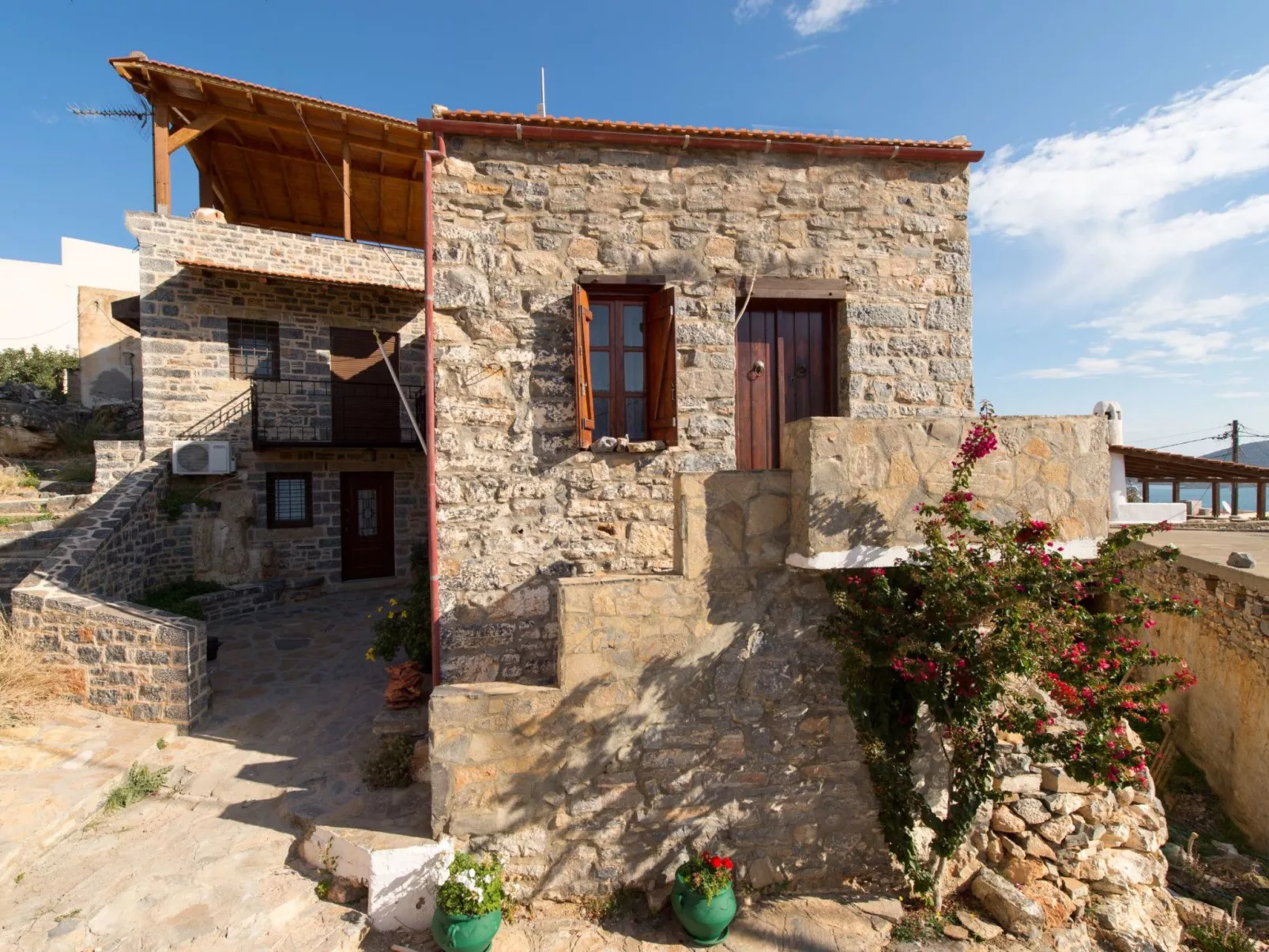 Leonidas Traditionelles kretisches Haus mit Meerblick-Draußen