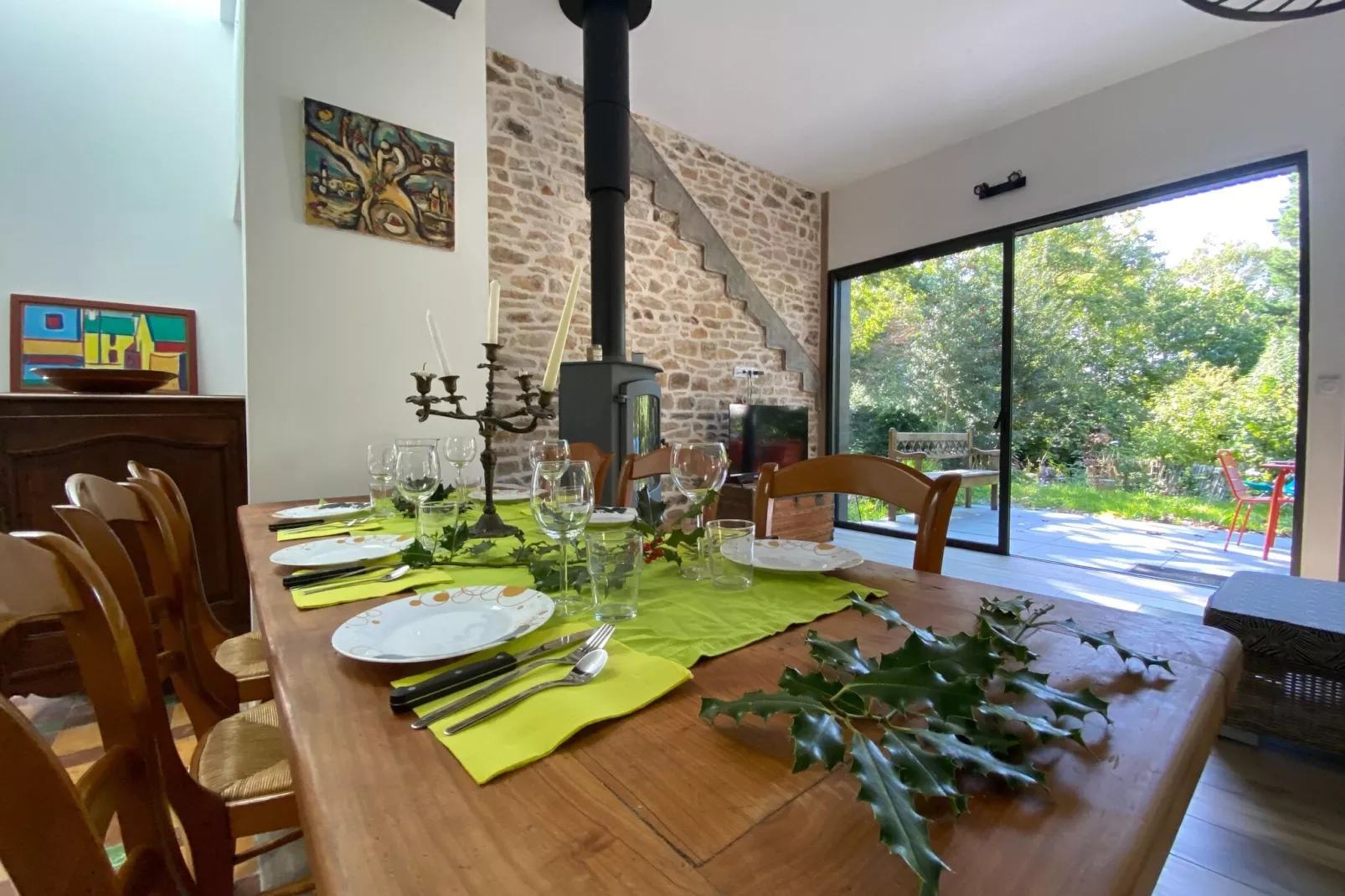 Superbe maison de vacances 250m plage Kerfany-les-Pins les magasins-Esszimmer