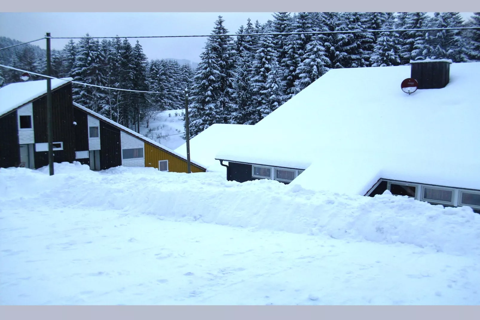 Dachsbau-Exterior in winter