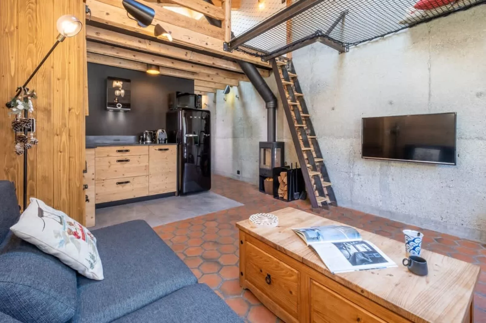 Châlet Racar pour 4 personnes centre ville et vue sur la montagne-Salon