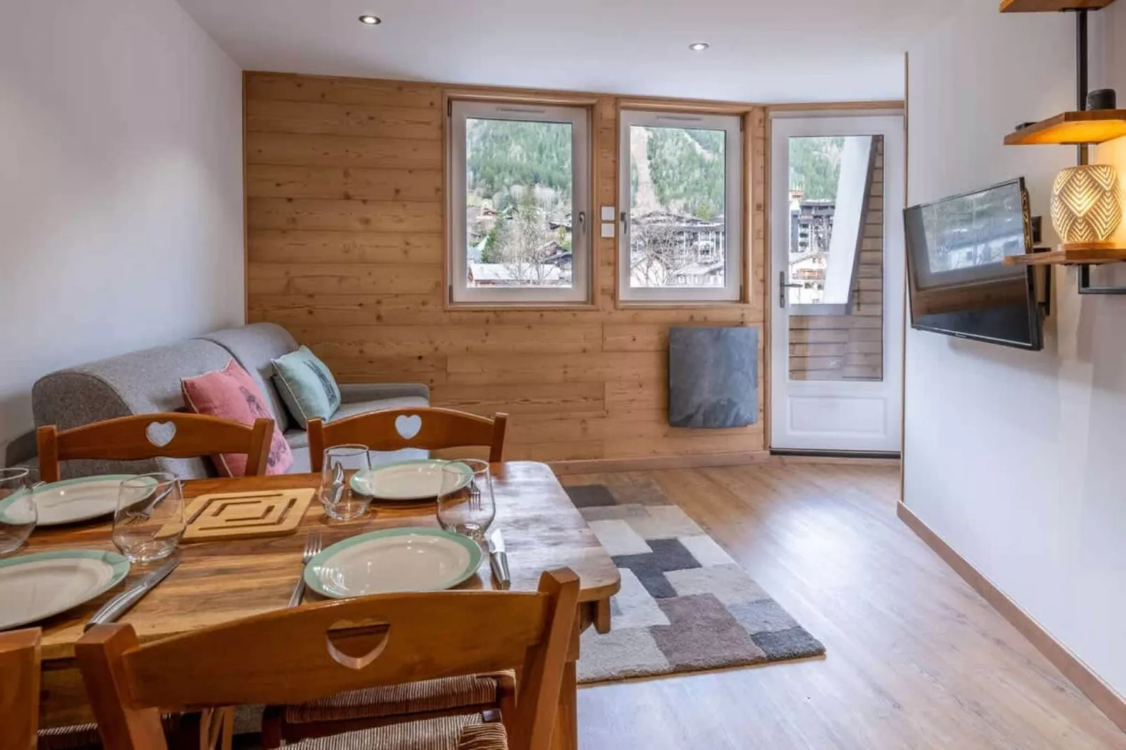 Appartement "chalet" avec parking vue imprenable-Salon