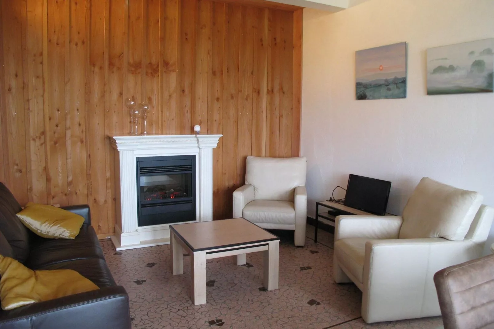 Apt Catharina 3 pers piscine partagée-Living room