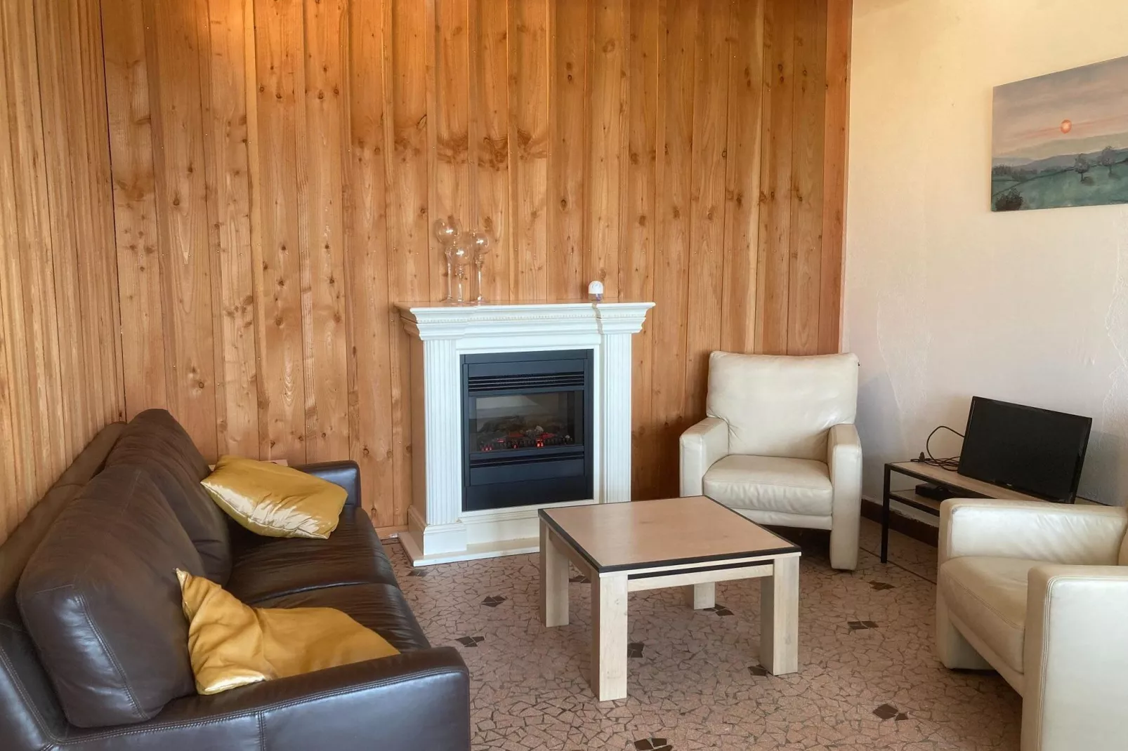 Apt Catharina 3 pers piscine partagée-Living room