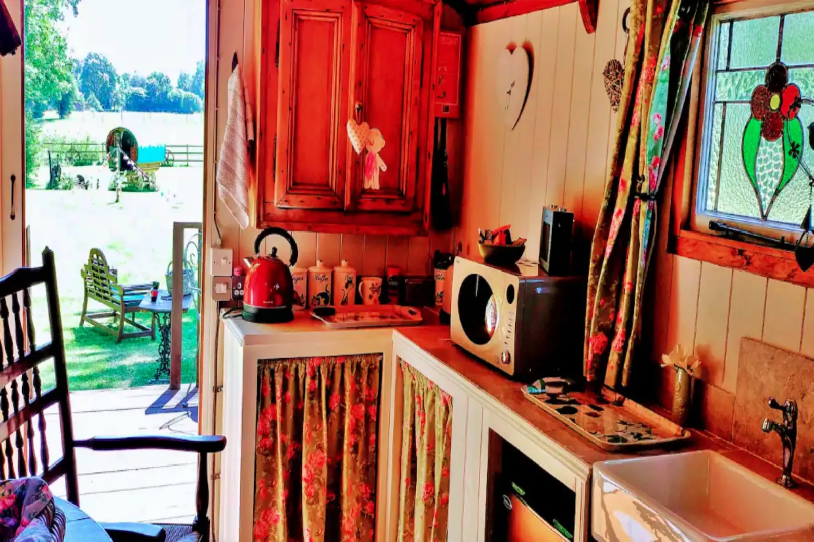 Shepherd's Hut at Hilltop Farm-Kitchen