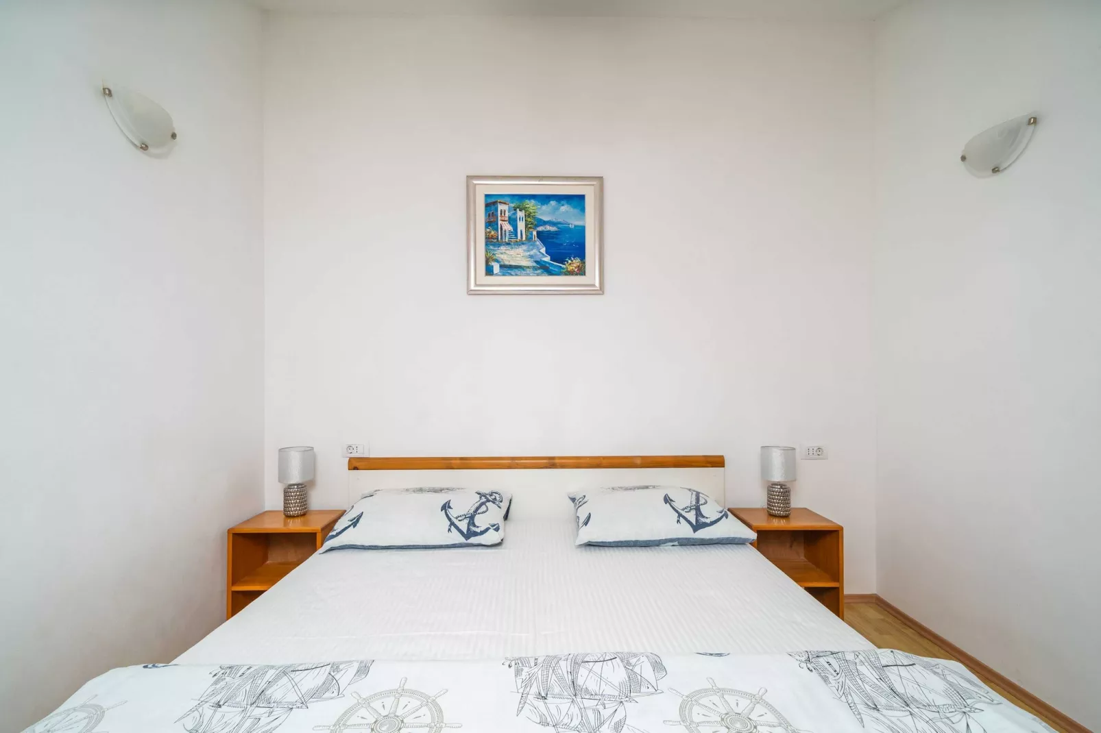 Apartments Senjo - One Bedroom Apartment with Balcony with Sea View (Apartman 1)-Schlafzimmer