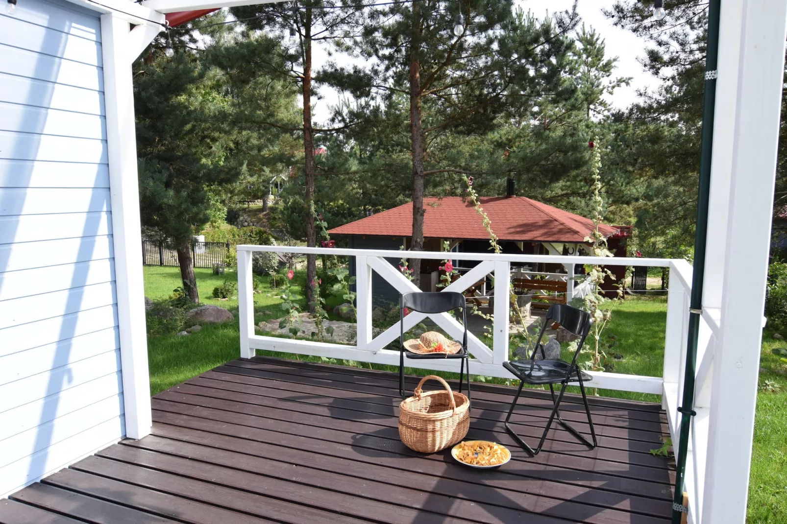 Dom wakacyjny z sauną we Frydrychowie-Terrasse/Balkon
