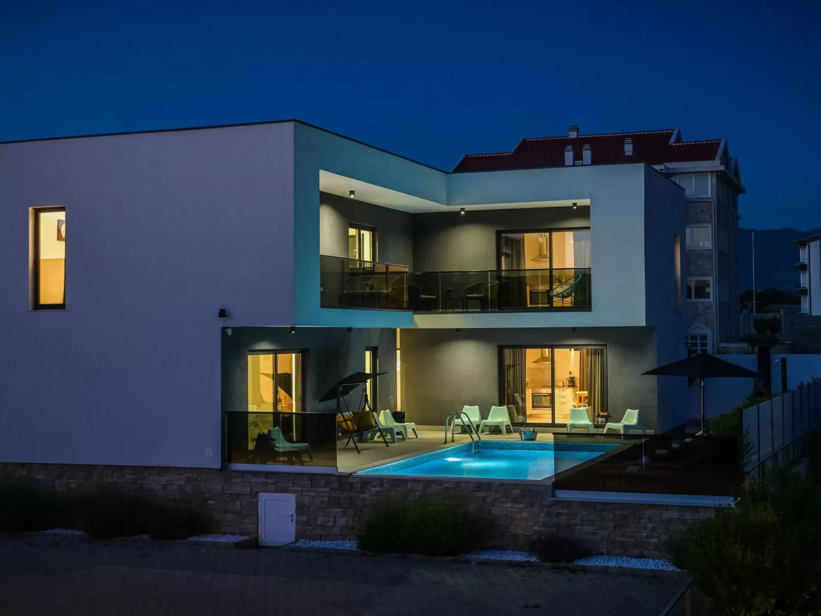 Mit Privatpool für 16 Personen ca. 160 m&sup2; in Novalja, Adriaküste Kroatien - Image-tags.info