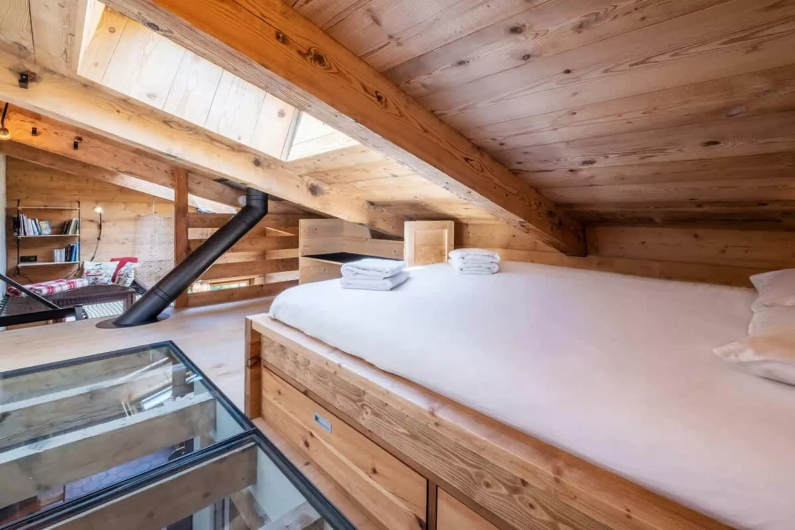 Châlet Racar pour 4 personnes centre ville et vue sur la montagne-Chambre