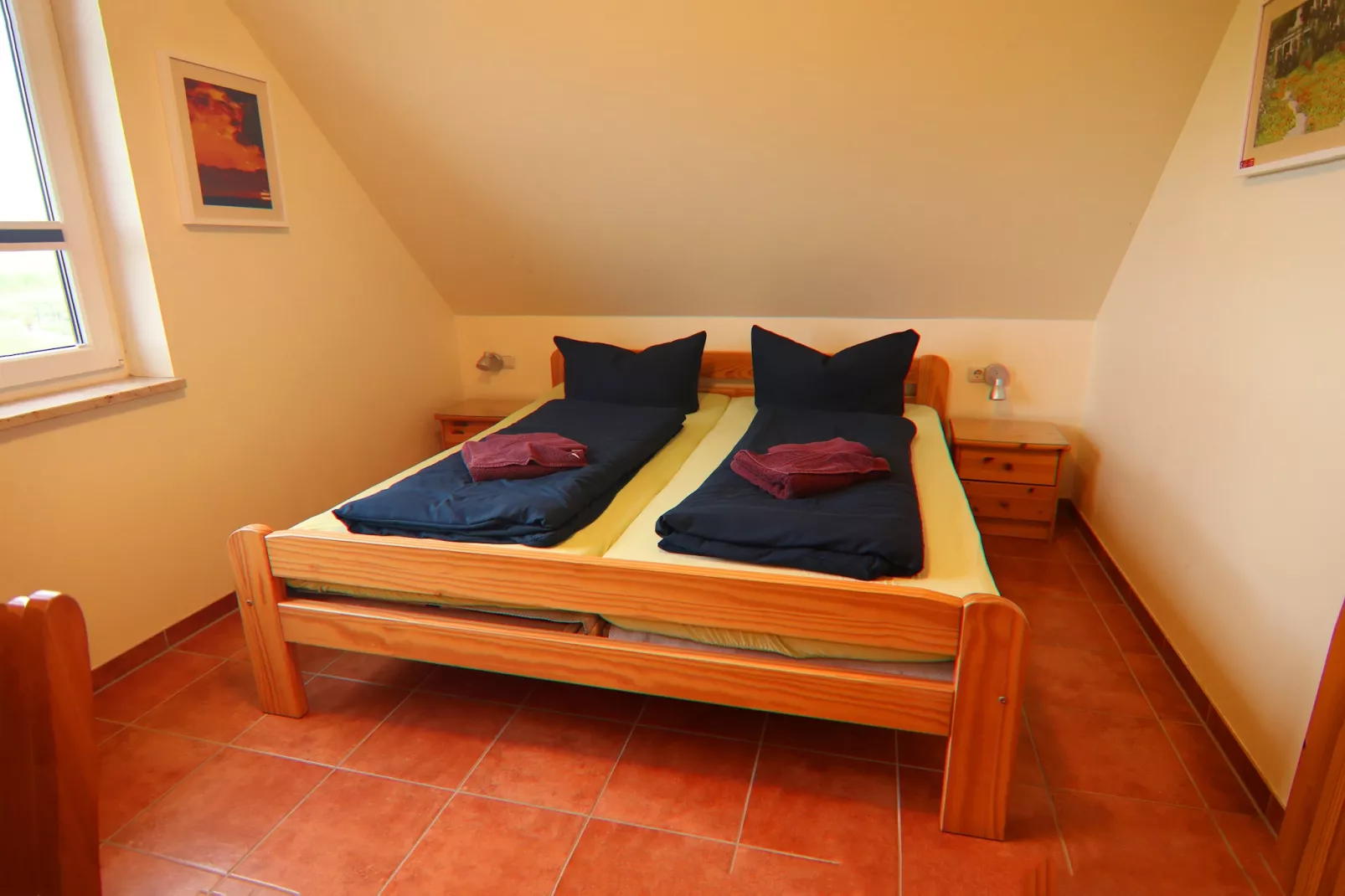 Strandnahes Ferienhaus Walter mit Meerblick-Schlafzimmer