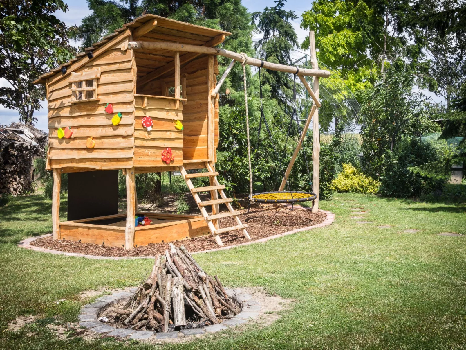 Mit Fasssauna-Dedans