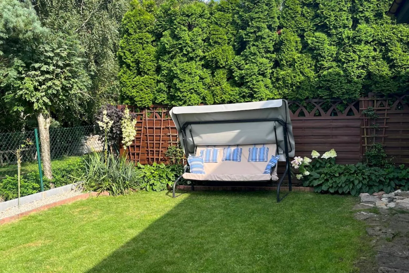 Dom wakacyjny w Krzyni dla max 7 osób-Terrasse/Balkon