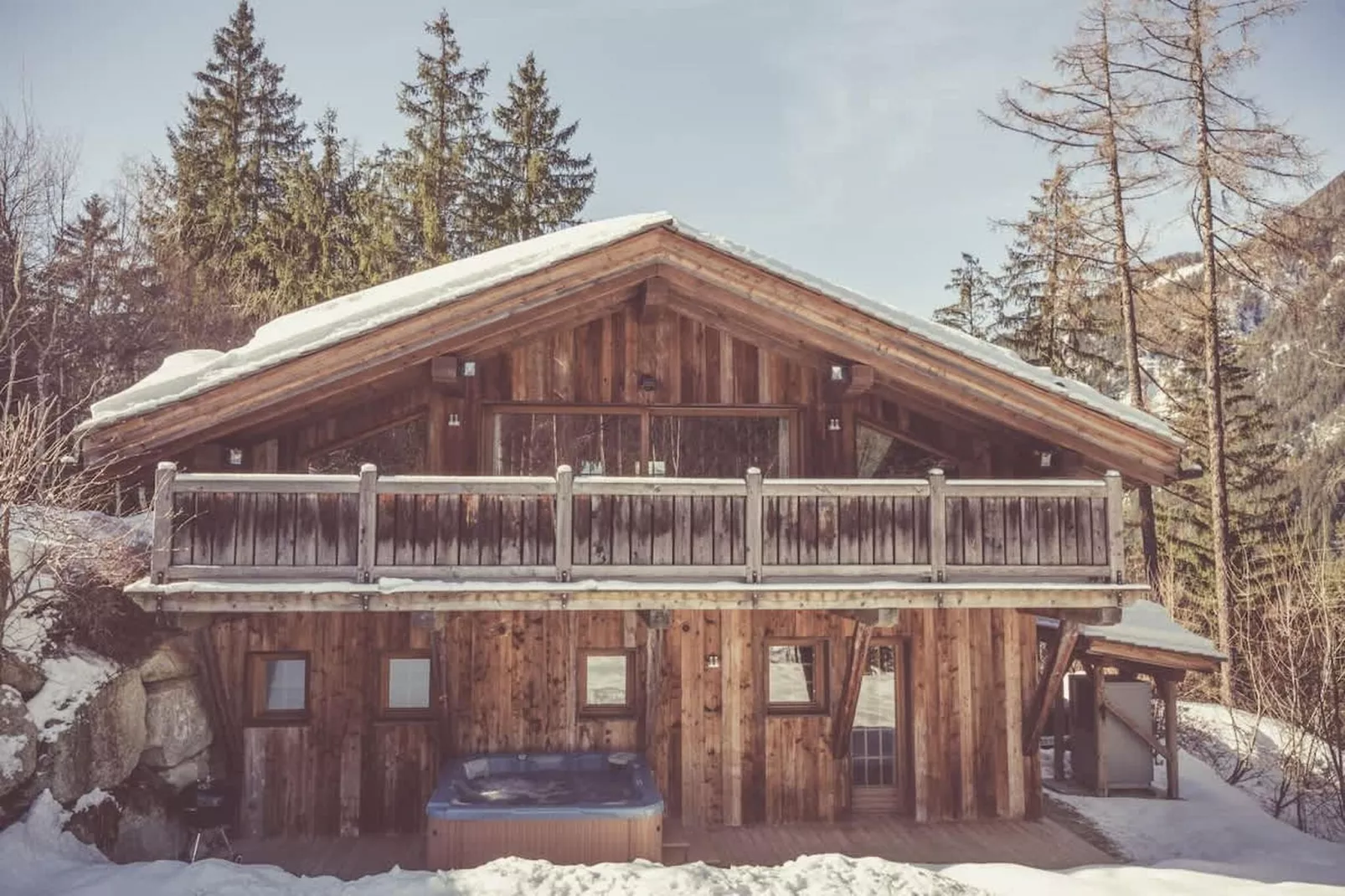 Chalet de luxe tout comfort avec jacuzzi sauna-Extérieur hiver