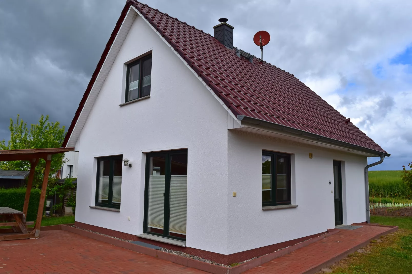 Strandnahes Ferienhaus Walter mit Meerblick-Außenbereich Sommer