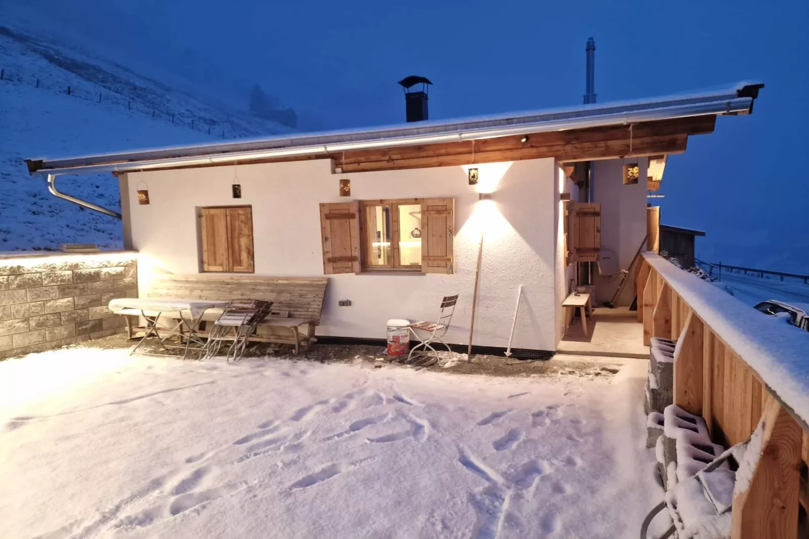 Berghütte Almleben - Jardin en hiver