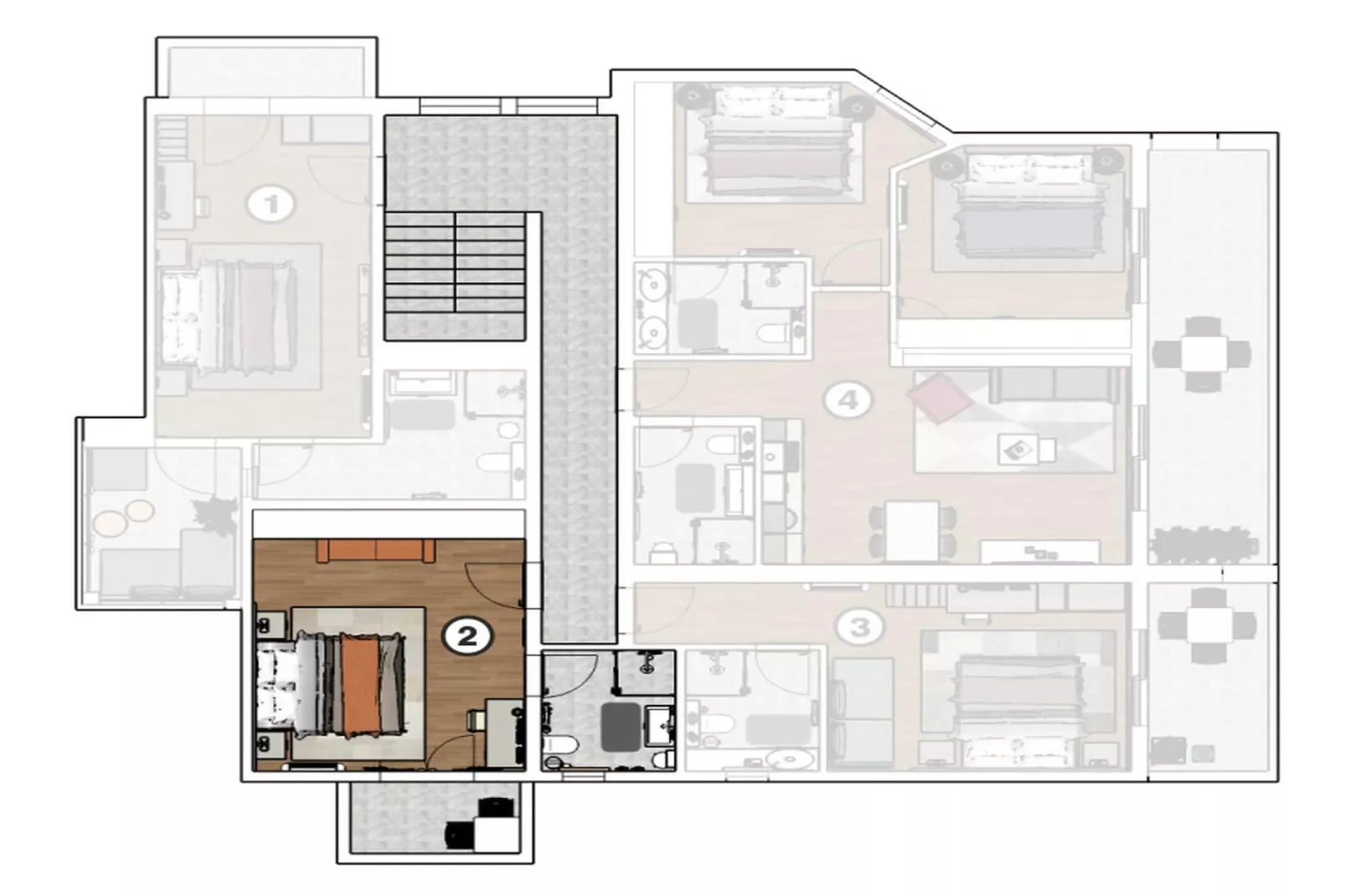 Hotelzimmer Suite 202 - Typ 2 - Floor plan