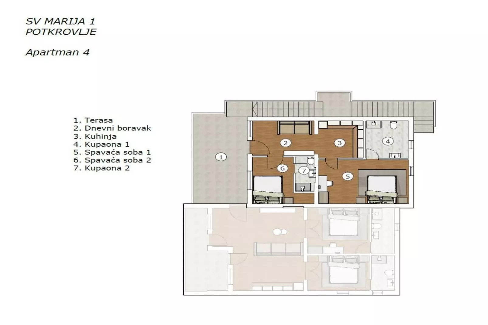 Sv Marija1 - Ferienwohnung 4 - Typ 4plus1 - Floor plan