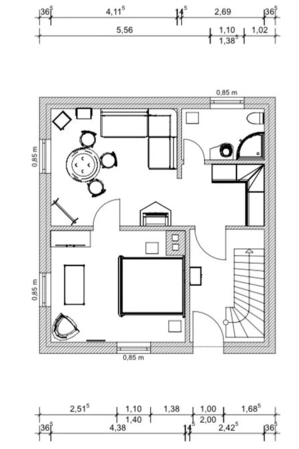 Mit Fasssauna-Dedans