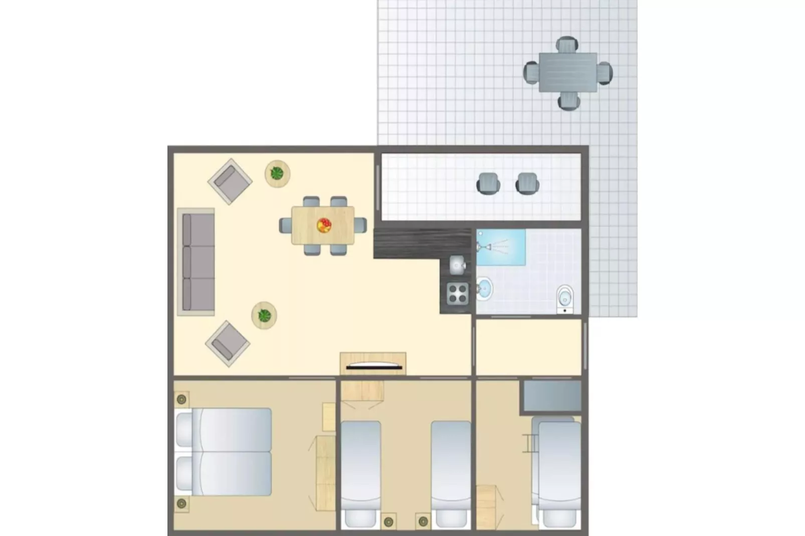 Bungalow Typ Z Campingpark Eifel-Floor plan