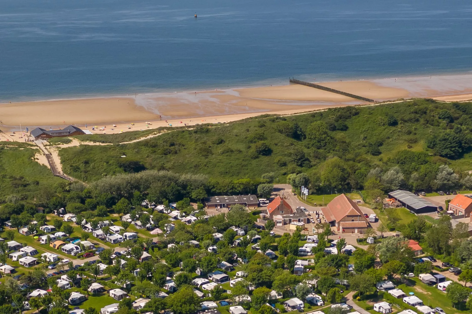 Strand Dishoek 345/346-Gebiete Sommer 1 km