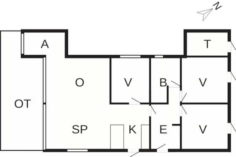 Maison de vacances pour 6 a Rønde-By Traum - Plan